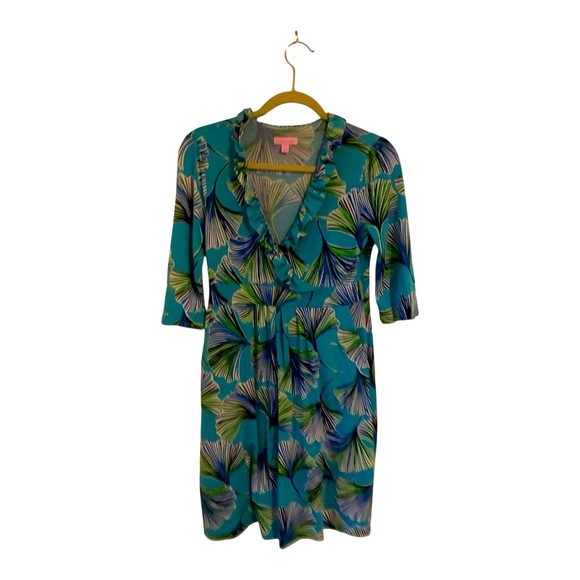 Lilly Pulitzer Blayne Ruffle Neck Silk Blend Dress Size Small - Picture 4 of 4